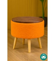 Aragonia 40 CM Üst Tablalı Peluş Kumaş Puf