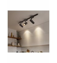 Siyah Kasa Günışığı 1 Metre Raylı 3'lü 30w Ray Spot Vitrin Mağaza Armatürü Gün Işığı