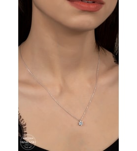 SWAROVSKİ CRYSTAL TEK TAŞ  925 AYAR GÜMÜŞ KOLYE