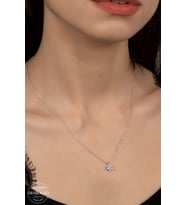 SWAROVSKİ CRYSTAL TEK TAŞ  925 AYAR GÜMÜŞ KOLYE