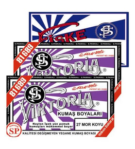 Viktoria Kumaş Boyası Koyu Mor 2Pk+Fiske Sabitleme 1Pk