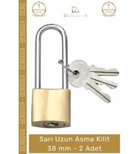 #AsmaKilit Dayanıklı Pirinç Gövde Profesyonel Güçlendirilmiş Emniyetli Güven Sarı Uzun Asma Kilit 38