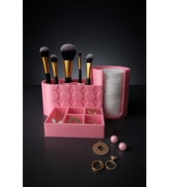 MYCRAFT3D Makyaj Organizer Çok Bölmeli  Pamukluk + Fırçalık + Takı Düzenleyici Masa Üstü Organizer