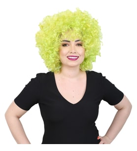 Animasyon Parti Ve Palyaço Peruğu - Neon Yeşil