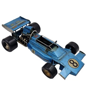 Dekoratif El Yapımı Nostaljik Brabham BT44 Metal Formula 1 Yarış Arabası