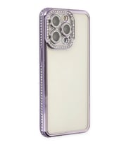 iPhone 14 Pro Kılıf Joke Taşlı Silikon - Mor