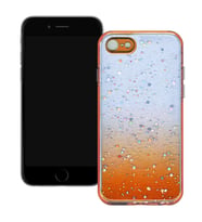 Apple iPhone 7 / iPhone 8 Simli Şeffaf Sert Slikon Kılıf (Turuncu)