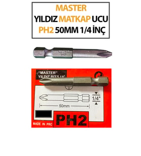 Yıldız Matkap Ucu Bits PH2 50 MM 1/4