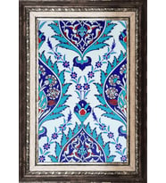 Armada Çini 25x40 Cm SP 417 Mavi Göbekli Kütahya İznik Çini Pano