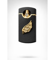 Premium Özel Tasarım Şeffaf Çerçeveli Lüks Taş Detaylı Desenli Metal Çakmak-Özel Çakmak Kutusu (Siyah)