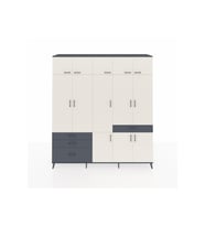 Hyperion Dolap 8 Raflı 4 Çekmeceli 3 Askılı 220x44x243 Antrasit-Aytaşı/Antrasit