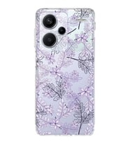 PrintiFy Xiaomi Redmi Note 13 Pro Plus Uyumlu Kamera Korumalı Floral Lila Tasarımlı Kılıf