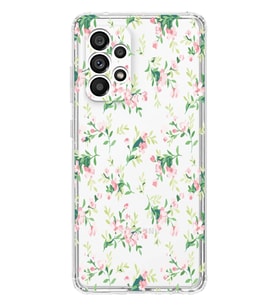 Samsung Galaxy A32 Uyumlu Çiçek Desenli Şeffaf Telefon Kılıfı