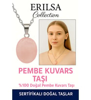 Sertifikalı Oval Pembe Kuvars Taşı Kolye – Aşk, Şefkat ve Duygusal Şifa Taşı (Çok Renkli)