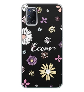 Oppo Candy Floral Tasarımlı Şeffaf Telefon Kılıfı