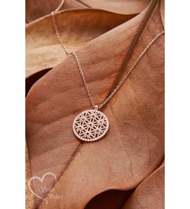 YAŞAM ÇİÇEĞİ KOLYE ROSE GOLD 925 AYAR GÜMÜŞ KOLYE