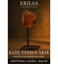 Sertifikalı Doğal Ham Kızıl Yemen Akiği Taşı Standlı Obje – Güç, Koruma ve Yaşam Enerjisi (Çok Renkli)