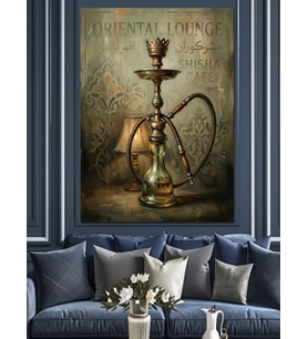 Oriental Lounge Nargile Tabelası Dekoratif Kanvas - Mdf Ahşap Tablo