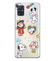 Samsung Galaxy A51 Uyumlu Snoopy Tasarımlı Şeffaf Telefon Kılıfı