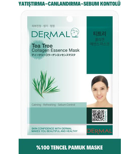 DERMAL Sebum Kontrolü, Yatıştırıcı, Canlandırıcı Çay Ağacı Özlü Kolajen Maske 23 Gr