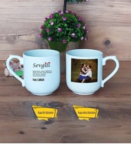Sevgiliye Hediye Kupa Bardak Oval Fotoğraflı Sevgililer Günü Hediyesi