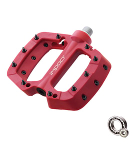 Impact Comp 2 Plastik Çift Rulmanlı Bisiklet Pedalı Farklı Renklerde PDL-308 PDL-309 PDL-310 (Kırmızı)