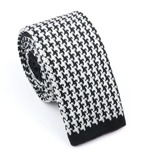 Omark Cotton Örme Kravat Siyah Beyaz