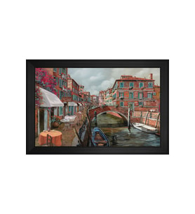 Manzara Temalı Kanvas Tablo 80 x 110 cm Siyah Çerçeve