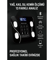 Bluetooth Bağlantılı, Dijital Kas ve Vücut Analizi Tartısı