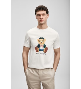 Lufian 111020305 Teddy Modern Grafik T- Shirt Erkek T-Shirt
