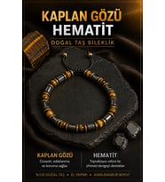 KAPLAN GÖZÜ & HEMATİT DOĞAL TAŞ BİLEKLİK