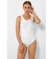 Miorre Modal Kalın Askılı Çıtçıtlı Body (Beyaz)