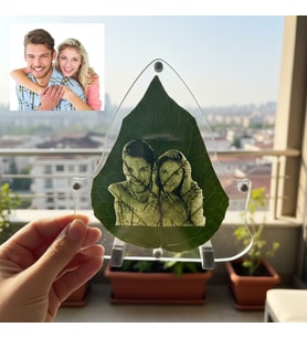 eJOYA Doğal Yaprak Üstüne Kişiye Özel Portre Fotoğraf 116247