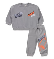 Civil Baby Baskılı 2'li 6-18 Ay Takım - Gri