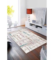 Pembe Turkuaz Spor Kaymaz Tabanlı Dekoratif Halı SY06 - 100 x 160 cm