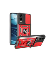 Samsung Galaxy S25 Edge Pars Lens Yüzüklü Silikon - Kırmızı