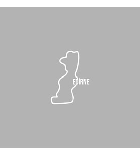 Edirne Harita Araba Sticker siyah 12x17 CM (Beyaz)