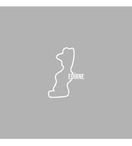 Edirne Harita Araba Sticker siyah 12x17 CM (Beyaz)