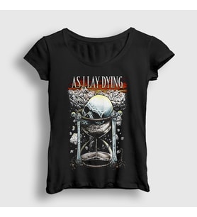 Presmono Kadın Siyah Time As I Lay Dying T-Shirt 525192tt