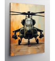 Kanvas Tablo Savaşçı Helikopter Hareketi