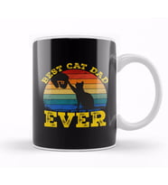 Best Cat Dad Ever Funny Cat Daddy Father Day Vintage 04 Kupa Bardak Porselen