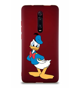 Xiaomi Redmi K20 Soft Premier Kapak Donald Duck-D Tasarımlı Silikon Kılıf - Mürdüm (Şeffaf)