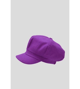 Kadın Yünlü Vintage Kasket Retro Kışlık Şapka (Mor)