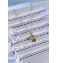 316L Çelik Gold Renk Zirkon Taşlı Kadın Kolye 5886 - SSSSSS2294-1311