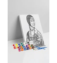 Rönesans Kadın Desenli Mandala Tuval Boyama Seti 40x50 cm