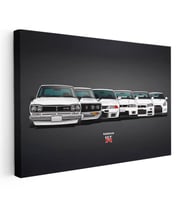 Yatay Kanvas Tablo Nissan GT-R Tüm Nesiller Serisi Nissan GT-R Tablosu Ev Ofis Duvar Dekoru