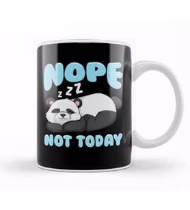 Cute & Funny Nope Not Today Lazy Panda Sleepy Kupa Bardak Porselen