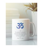Beyaz Kupa Bardak Om Yoga Meditasyon