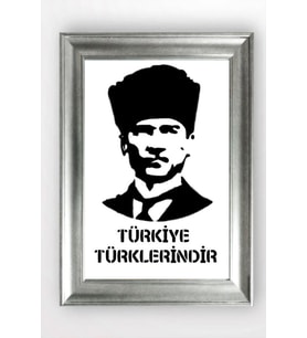 Gümüş Çerçeveli Atatürk Tablo cv1150