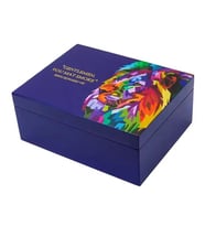 Lubinski Humidor Puro Kutusu Lacivert Lake Lion 50s LB-003